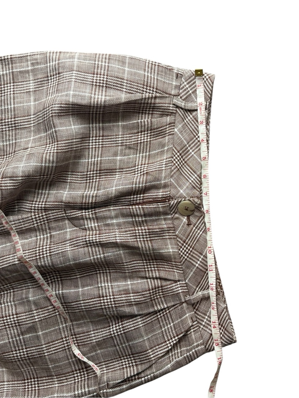Maeve Anthropologie Plaid Wide Leg Pants Brown Trouser Size 8 - Picture 5 of 11